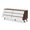 Baxton Studio Hildon Mid-Century White and Walnut Wood 6-Drawer Storage Dresser 136-7490 - alternate 4